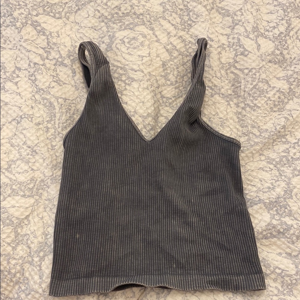 Nikibiki Charcoal Ribbed Tank Top
